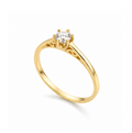 Anel Solitário Aurora Moissanite 3,5mm em Ouro 18k