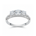 Anel Triplo Moissanite Banhado a Ouro 18k