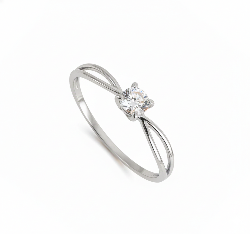Anel Solitário Veneza Moissanite 3,5mm em Ouro 18k