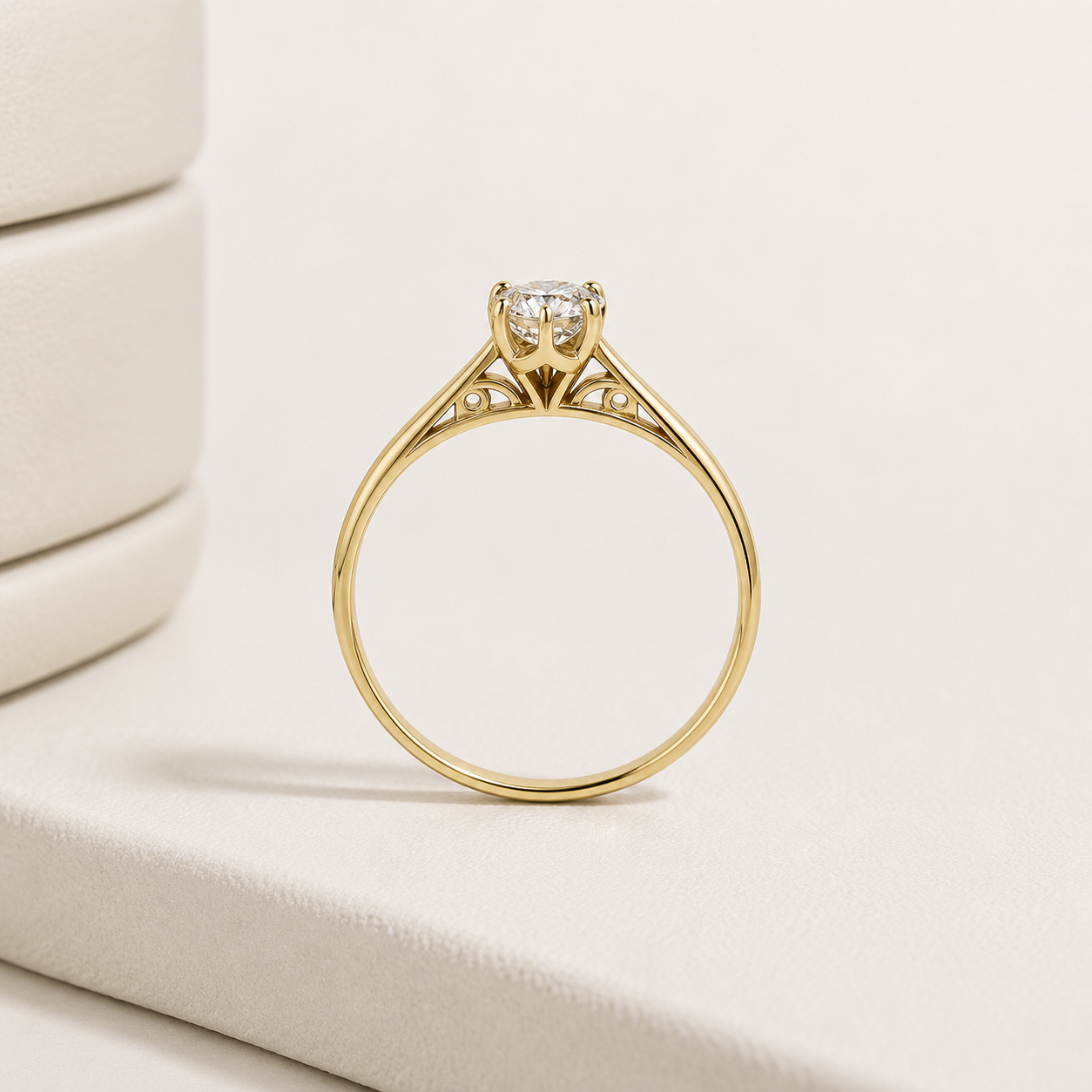 Anel Solitário Aurora Moissanite 3,5mm em Ouro 18k