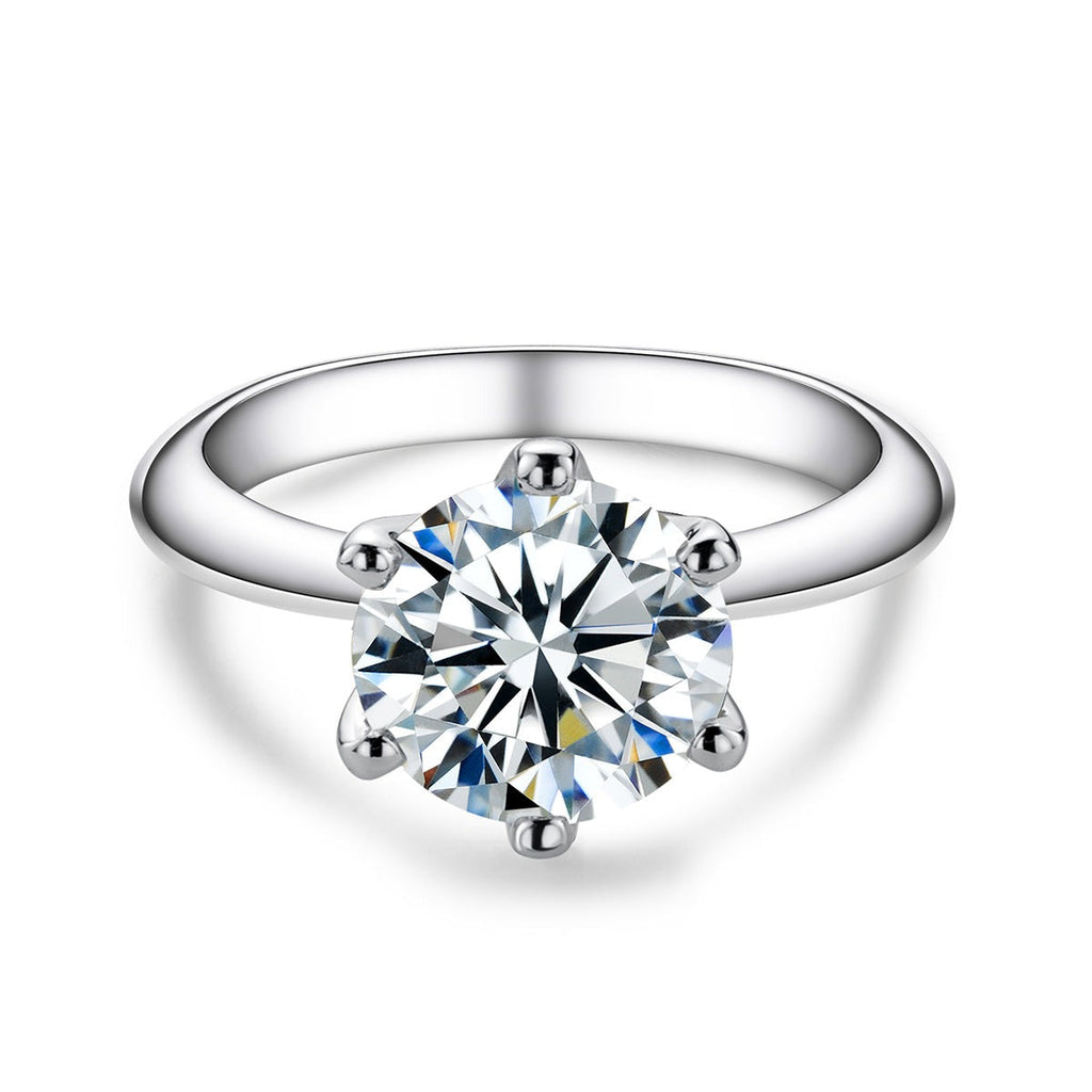 Anel Solitário Brilhante Moissanite Banhado a Ouro 18k