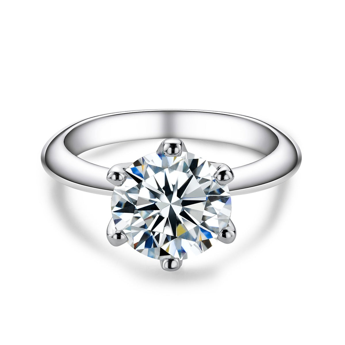 Anel Solitário Brilhante Moissanite Banhado a Ouro 18k