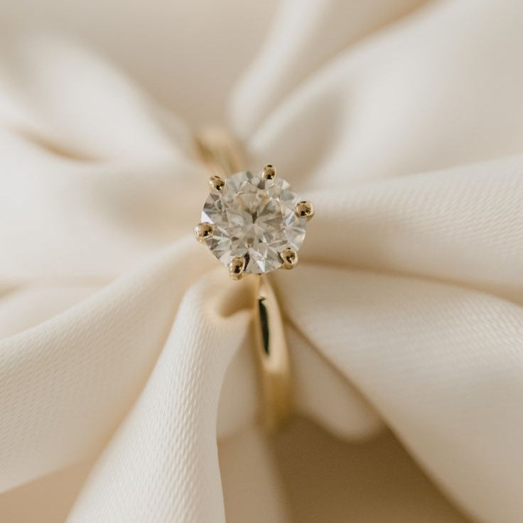 Anel Solitário Moissanite Gold Banhado a Ouro 18k