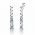 Brinco Pendente Moissanite Cravejado Banhado a Ouro 18k