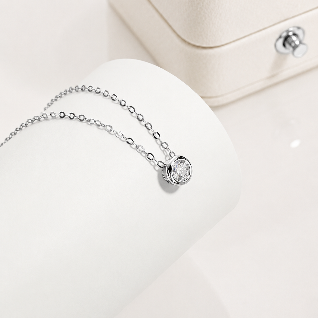 Colar Eternity Moissanite Banhado a Ouro