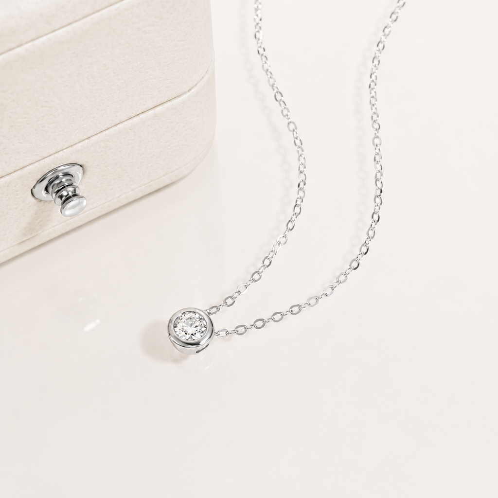 Colar Eternity Moissanite Banhado a Ouro