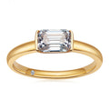 Anel Soft Esmeralda Moissanite Banhado a Ouro 18k