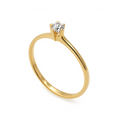 Anel Solitário Vega Moissanite 2mm em Ouro 18k