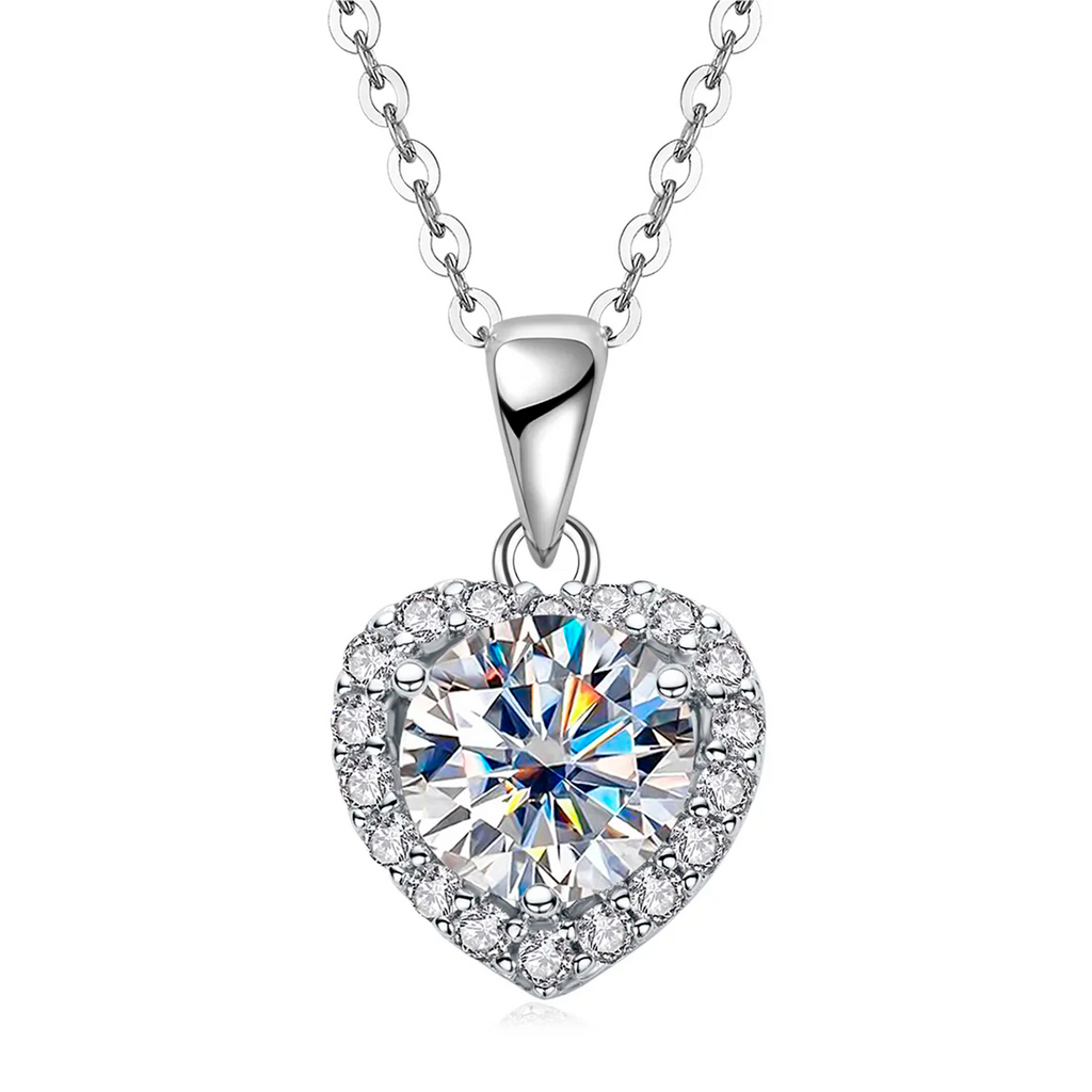 Colar Ponto de Amor Moissanite Banhado a Ouro
