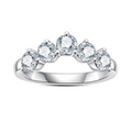Meia Aliança Faixa Estelar Moissanite Banhada a Ouro 18k