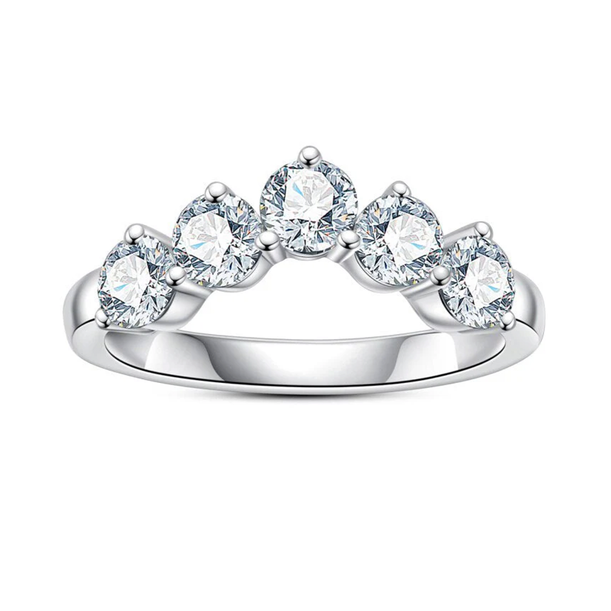 Meia Aliança Faixa Estelar Moissanite Banhada a Ouro 18k