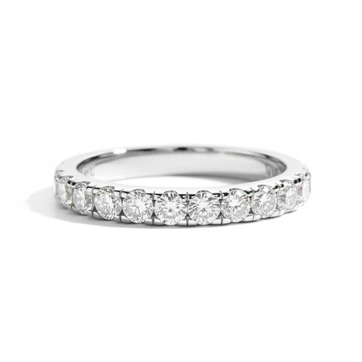 Meia Aliança Shimmer Moissanite Banhada a Ouro 18k