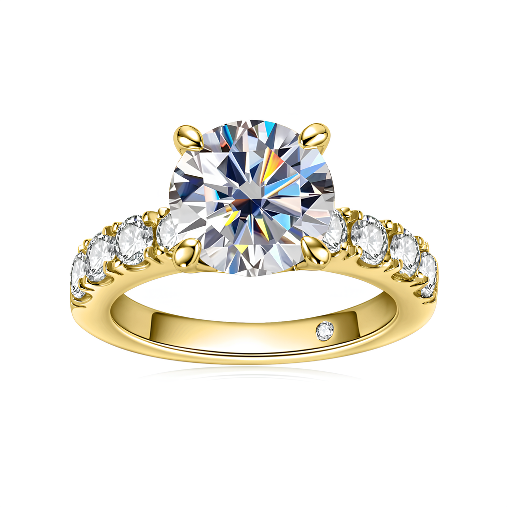Anel Solitário Real Moissanite Banhado a Ouro 18k