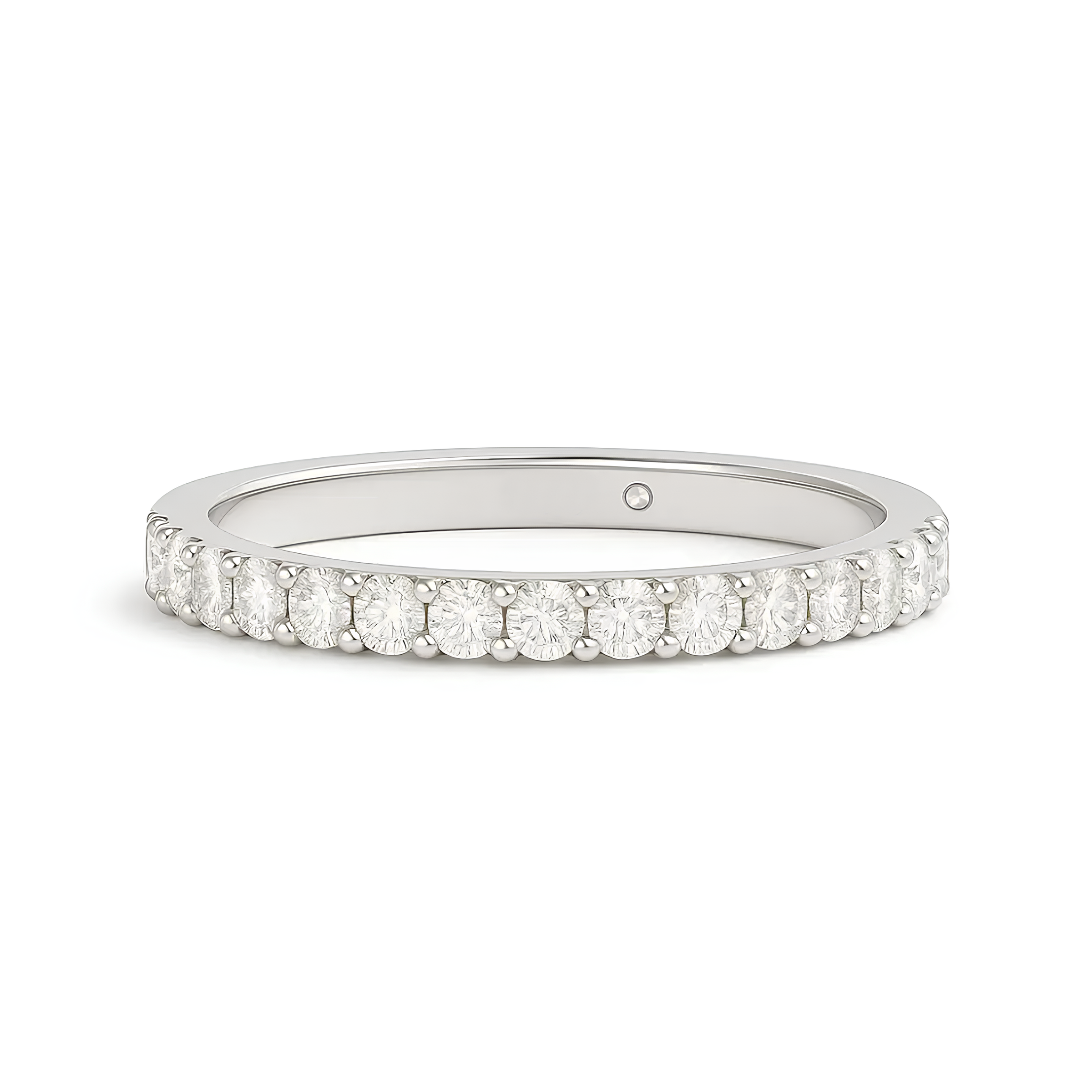 Meia Aliança Ursa 60 Pontos Moissanite Banhada a Ouro 18k