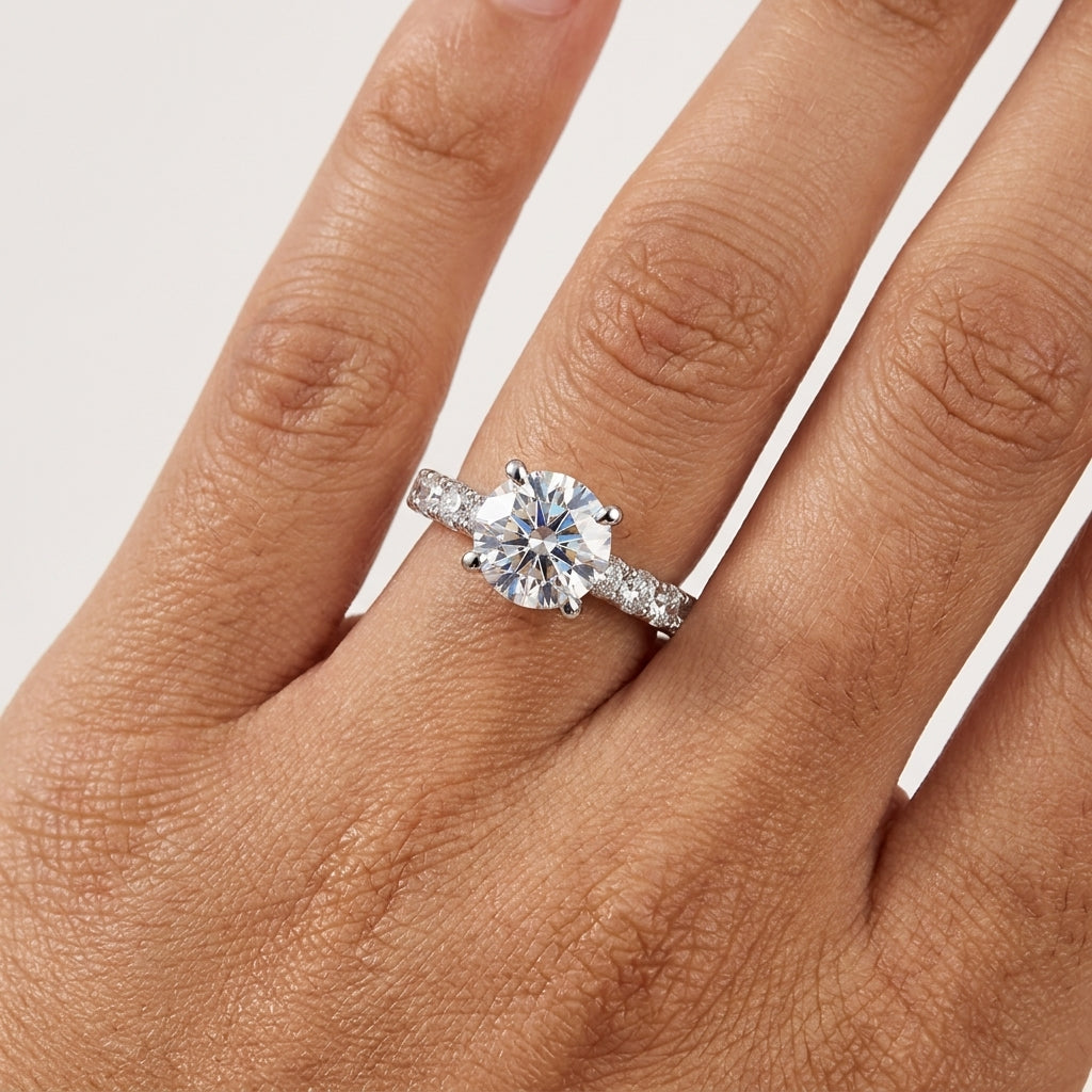 Anel Solitário Real Moissanite Banhado a Ouro 18k