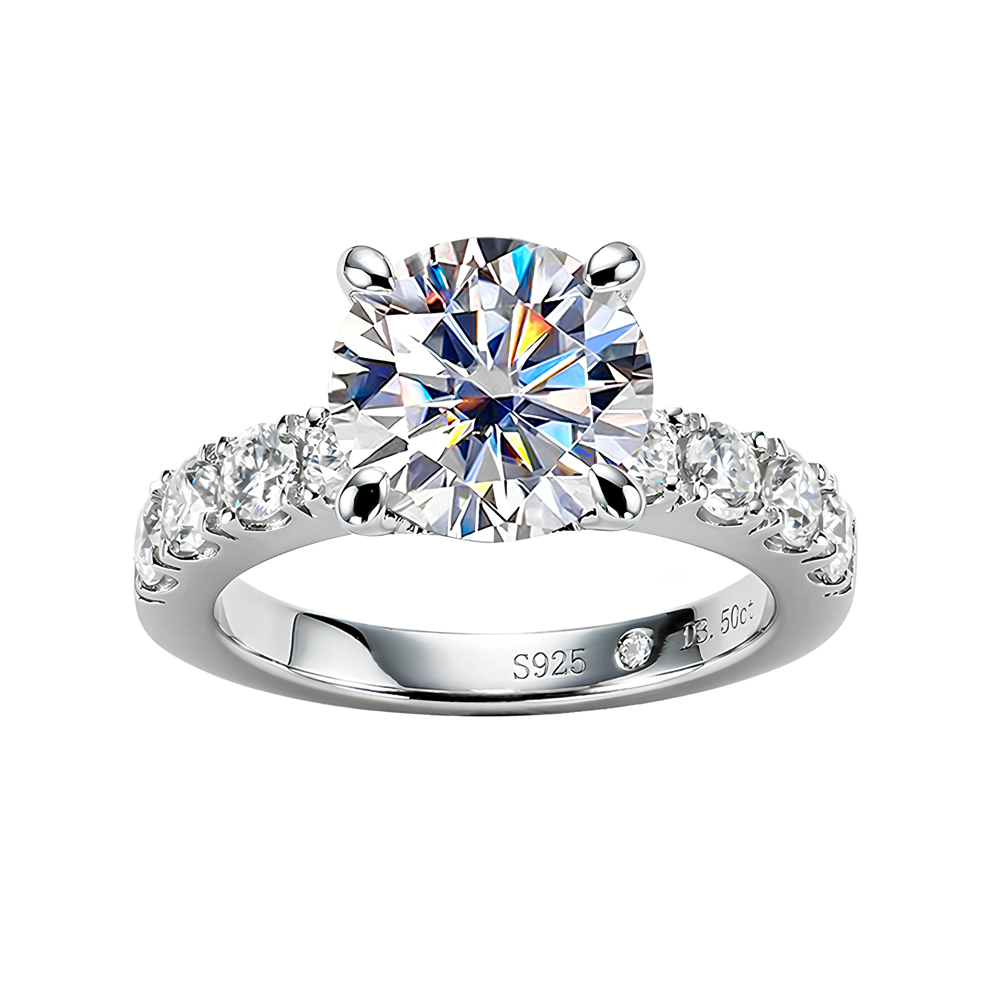 Anel Solitário Real Moissanite Banhado a Ouro 18k