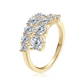 Anel 10 Pedras Moissanite Banhado a Ouro 18k
